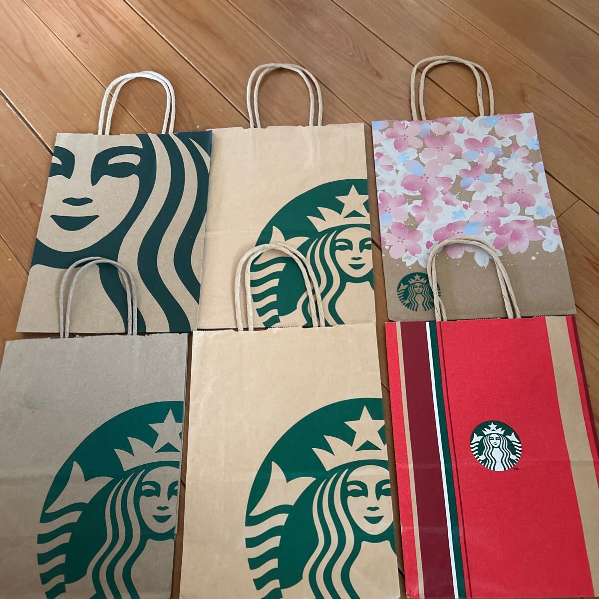 STARBUCKS スターバックス 桜クリスマス等ショッパーショップ紙袋6枚拍卖