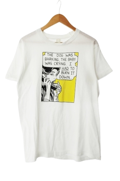 ヴィンテージ VINTAGE 80s Roy Lichtenstein FLYING FISH L.A. ロイ リキテンスタイン フライング フィシュ ロサンゼルス 半袖 Tシャツ 白拍卖