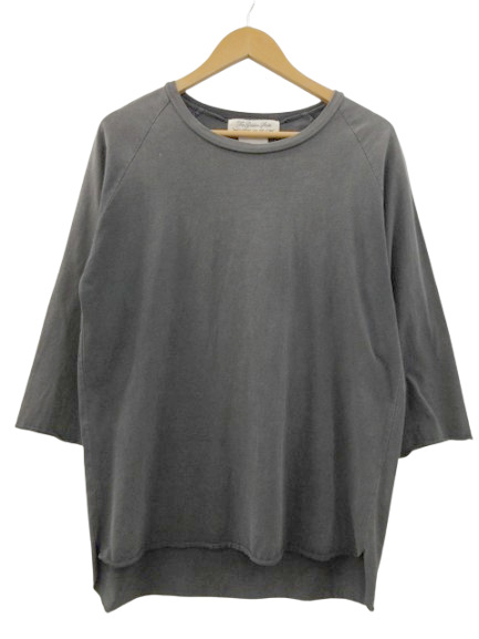 レミレリーフ REMI RELIEF ロンT 半端袖 Tシャツ カットソー ダークグレー 墨黒 綿 コットン 丸首 クルーネック トップス レディース拍卖