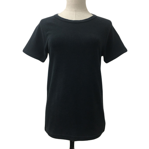 ハリウッドランチマーケット HOLLYWOOD RANCH MARKET Tシャツ カットソー ラウンドネック 無地 ロゴ 半袖 2 黒 ブラック レディース拍卖