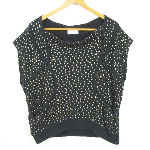 ツモリチサト TSUMORI CHISATO 半袖 トレーナー カットソー 綿 2 ブラック ドット マリン kz11525 レディース拍卖