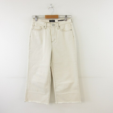 バナナリパブリック BANANA REPUBLIC ワイドチノパンツ ロング ハイウエスト クロップド ベージュ 26 *A579 レディース拍卖