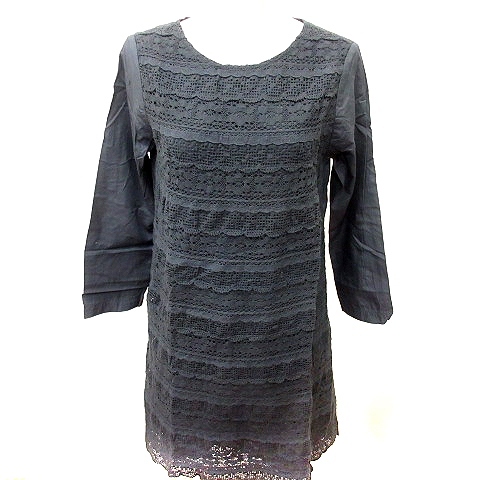 サマンサモスモス SM2 ワンピース タイト ひざ丈 長袖 総柄 M 黒 ブラック /RT レディース拍卖