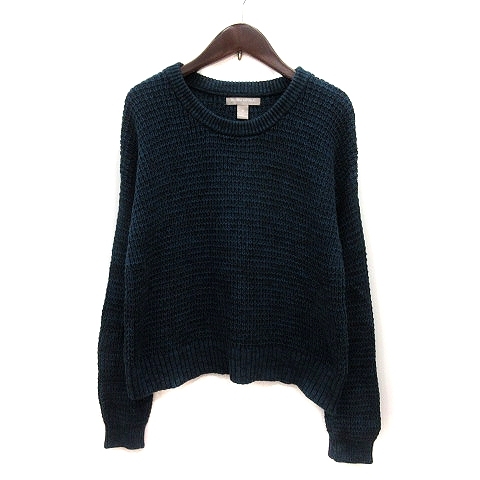 バナナリパブリック BANANA REPUBLIC ニット セーター クルーネック サイドジップ 長袖 M 紺 ネイビー /MS ●RY レディース拍卖