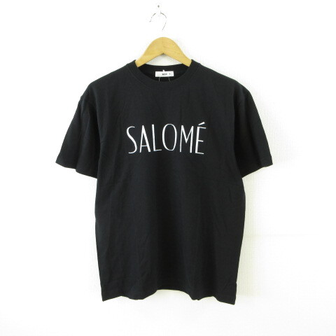 未使用品 ウィゴー WEGO カットソー クルーネックプリントTシャツ 半袖 黒 XL *T394 レディース拍卖