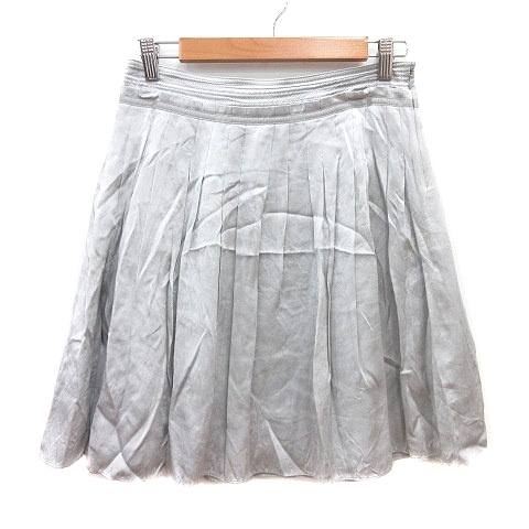 コムサデモード COMME CA DU MODE プリーツスカート ひざ丈 絹 シルク 9 M グレー /MN レディース拍卖