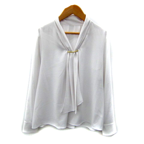 プラステ PLST ブラウス カットソー 長袖 ボウタイ 無地 S 白 ホワイト /SY3 レディース拍卖
