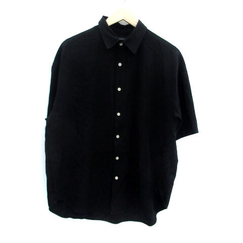 レイジブルー RAGEBLUE カジュアルシャツ 半袖 無地 M 黒 ブラック /HO60 メンズ拍卖