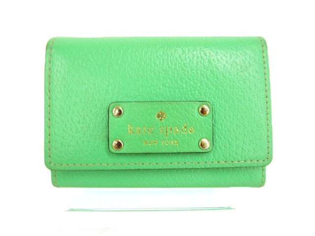 ケイトスペード KATE SPADE 財布 コインケース 小銭入れ パスケース レザー 緑 グリーン amy レディース拍卖