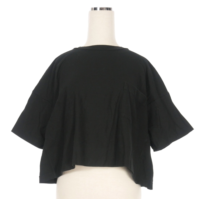 トラディショナル ウェザーウェア Traditional Weatherwear クロップド Tシャツ カットソー 半袖 S ブラック 黒 L161HPJO0084MV レディース拍卖