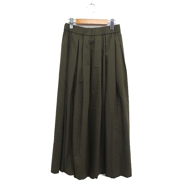 イエナ IENA タック フレアスカート ロング マキシ丈 無地 シンプル 38 カーキ /FT36 レディース拍卖