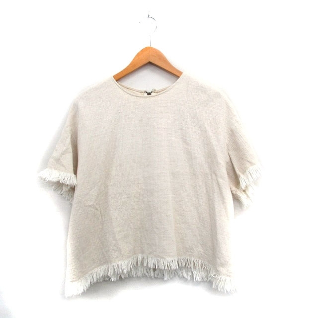 ジャーナルスタンダード JOURNAL STANDARD カットソー Tシャツ 半袖 フリンジ コットン シンプル F アイボリー 白 /KT33 レディース拍卖