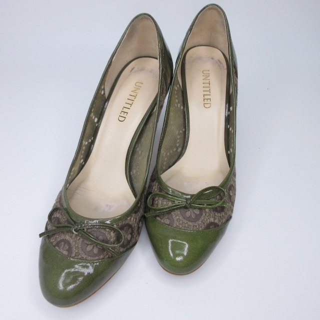 アンタイトル UNTITLED パンプス ハイヒール レース 23.5cm カーキ k196 0520 レディース拍卖