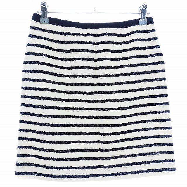 アルアバイル allureville タイトスカート ミニ バックファスナー コットン ボーダー 2 白 黒 ホワイト ブラック ボトムス /T2 レディース拍卖