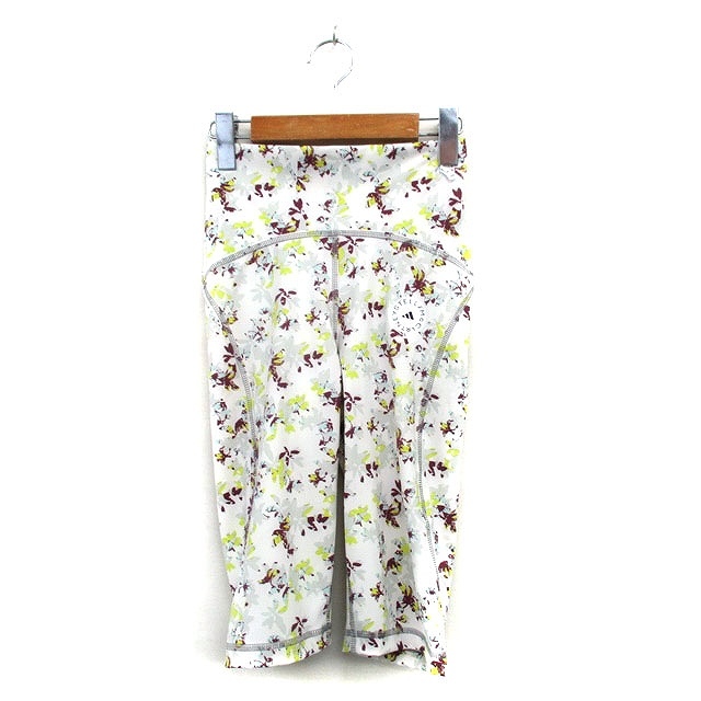 アディダス バイ ステラマッカートニー adidas by Stella McCartney 国内正規品 ヨガ ピラティス パンツ 花柄 XS ホワイト 白 /KT16 レディ拍卖