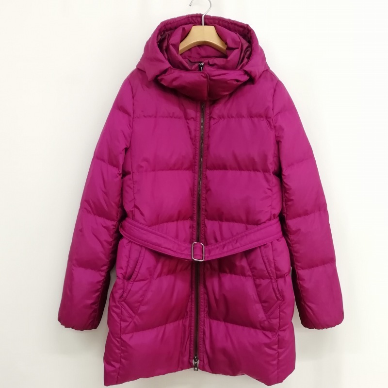 コーチ COACH ダウンコート ダウンジャケット ベルト付 シグネチャー柄裏地 M ピンク系 レディース拍卖