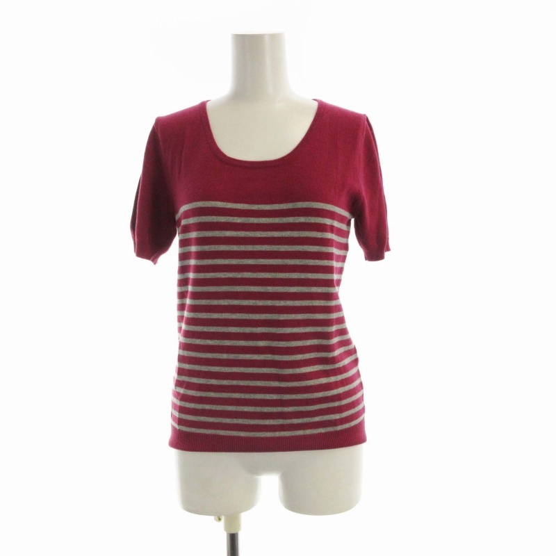 ロペ ROPE カットソー ボーダー 半袖 M ピンク グレー GGK-7020-B /RO ■MA レディース拍卖