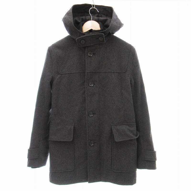 ベンシャーマン Ben Sherman ハーフコート ジャケット ミドル丈 フード メルトン XS グレー /JS ■GY99 メンズ拍卖