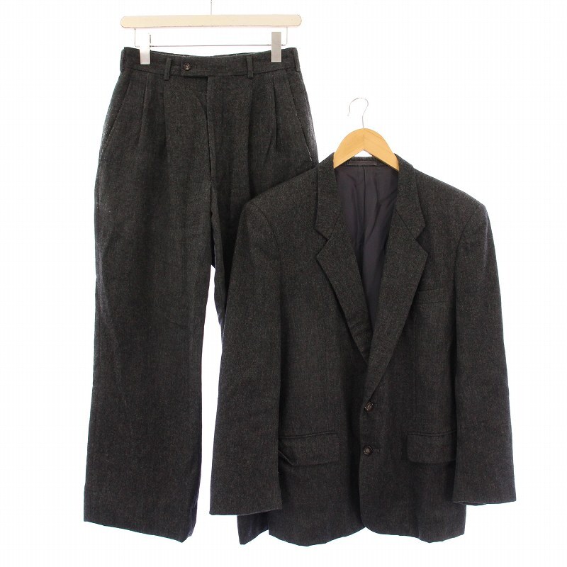 コムデギャルソンオム ヴィンテージ デカオム シングルスーツ セットアップ テーラードジャケット テーパードパンツ S グレー拍卖