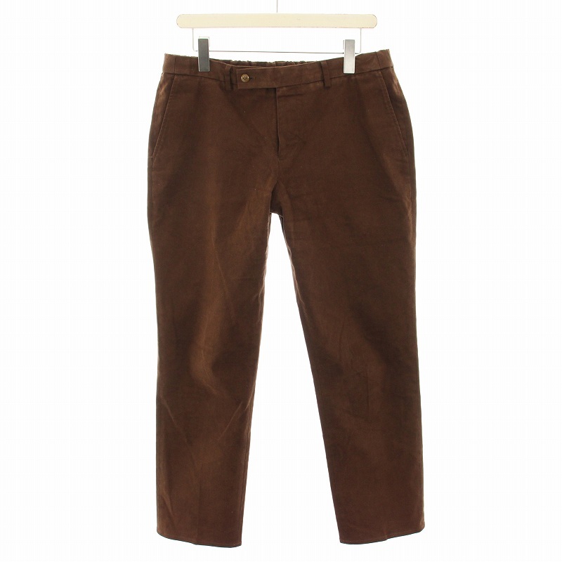 トゥモローランド TOMORROWLAND 23AW ストレッチチノバックシャーリングスリムパンツ イージーパンツ M 茶 ブラウン 63043404301 メンズ拍卖