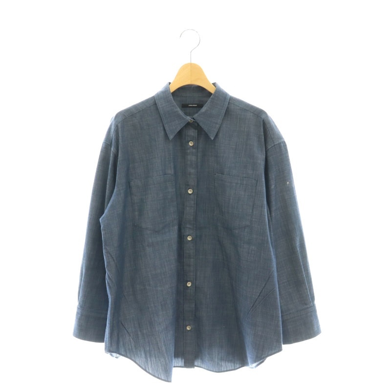 ジャーナルスタンダード JOURNAL STANDARD 23SS デニムシャツ ステンカラー 長袖 36 紺 ネイビー /AT ■OS レディース拍卖