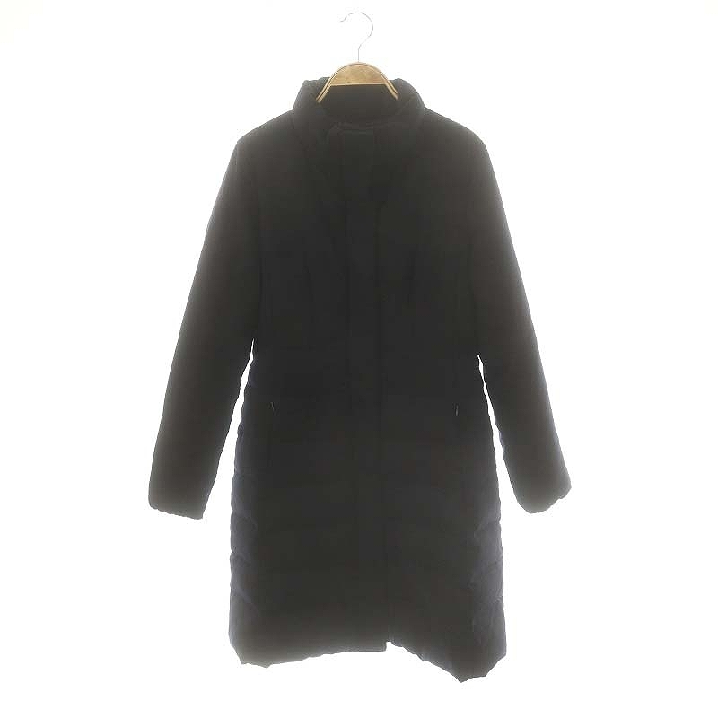 アナイ ANAYI ロングダウンコート ジップアップ 36 紺 ネイビー /AT ■OS レディース拍卖