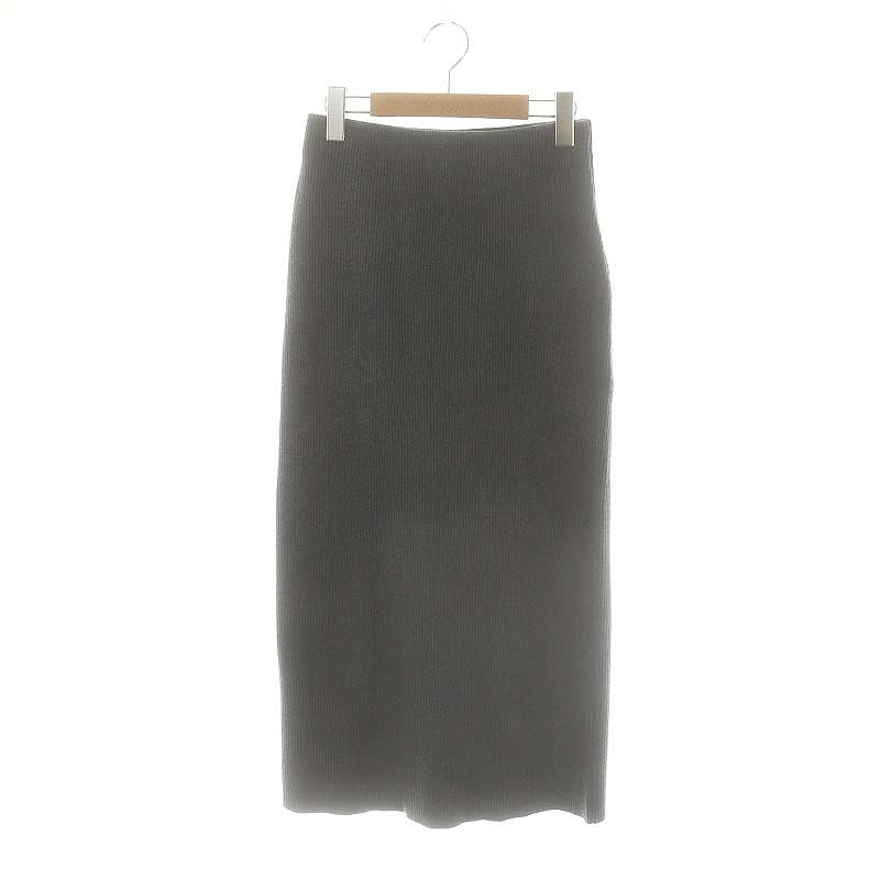 スピック&スパン Spick&Span 23AW ラメリブニットタイトスカート マキシ ロング 36 グレー /AT ■OS レディース拍卖