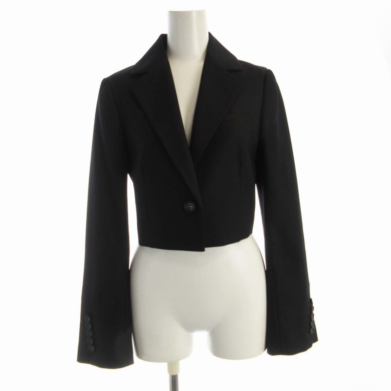 フレイアイディー FRAY I.D テーラードジャケット ショート丈 シングル 0 黒 ブラック FWFJ215202 /RO レディース拍卖