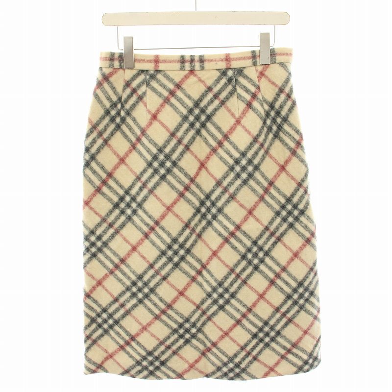 バーバリー ロンドン BURBERRY LONDON スカート ロング ミモレ フレア ノバチェック 13 ベージュ 黒 ブラック 赤 FXB41-091 レディース拍卖