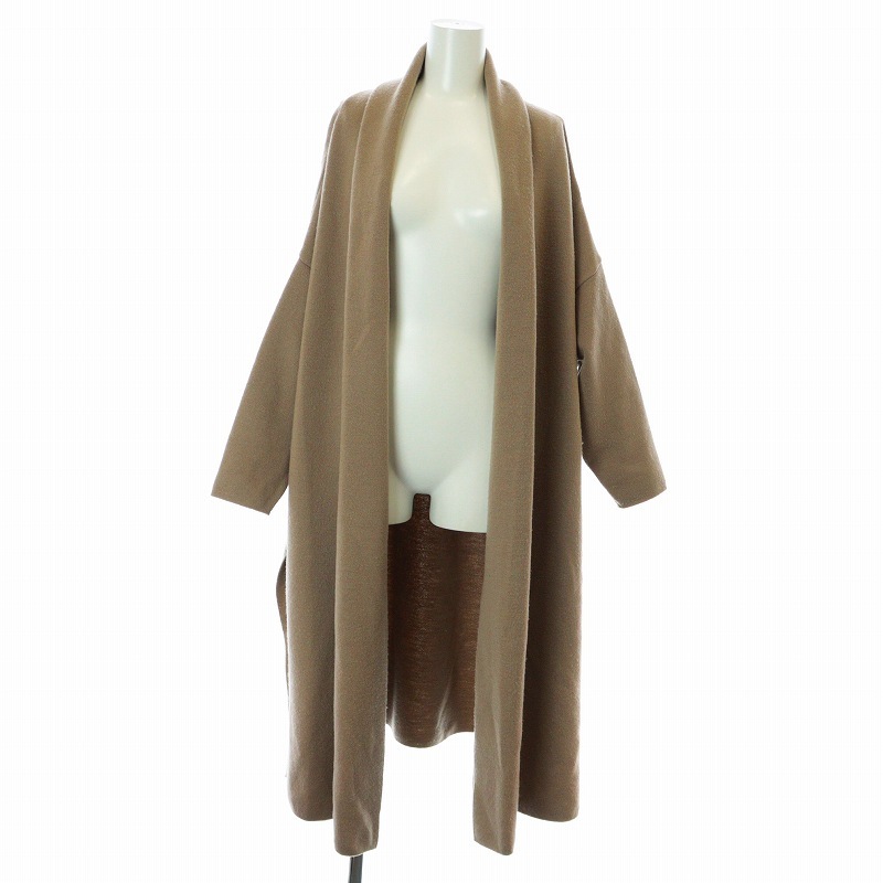 MUSE de Deuxieme Classe スムースニットガウンコート コーディガン 長袖 ロング トッパー ウール グレージュ 19020500422130拍卖