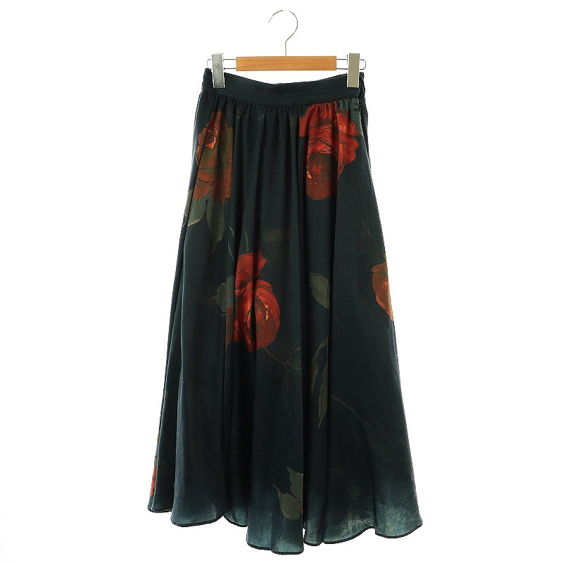 アメリヴィンテージ Ameri VINTAGE ELLA CIRCULAR SKIRT スカート フレア 花柄 S 紺 マルチカラー /MI ■OS レディース拍卖