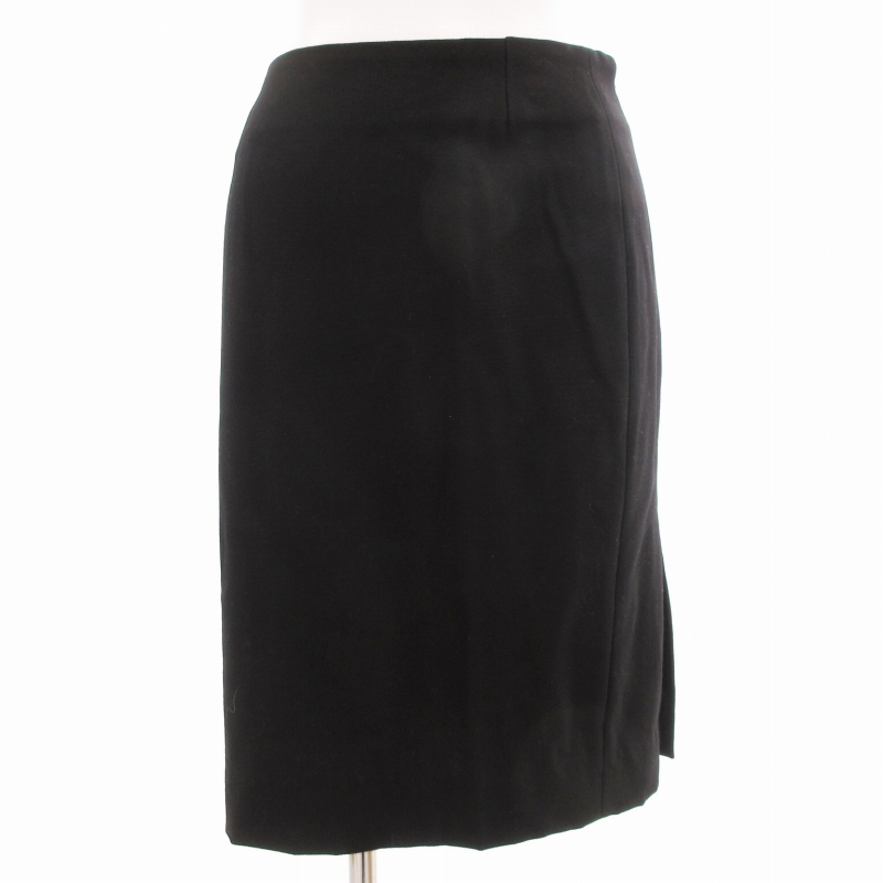 バレンシアガ BALENCIAGA タイトスカート タック ひざ丈 ウール 34 黒 ブラック /GV レディース拍卖