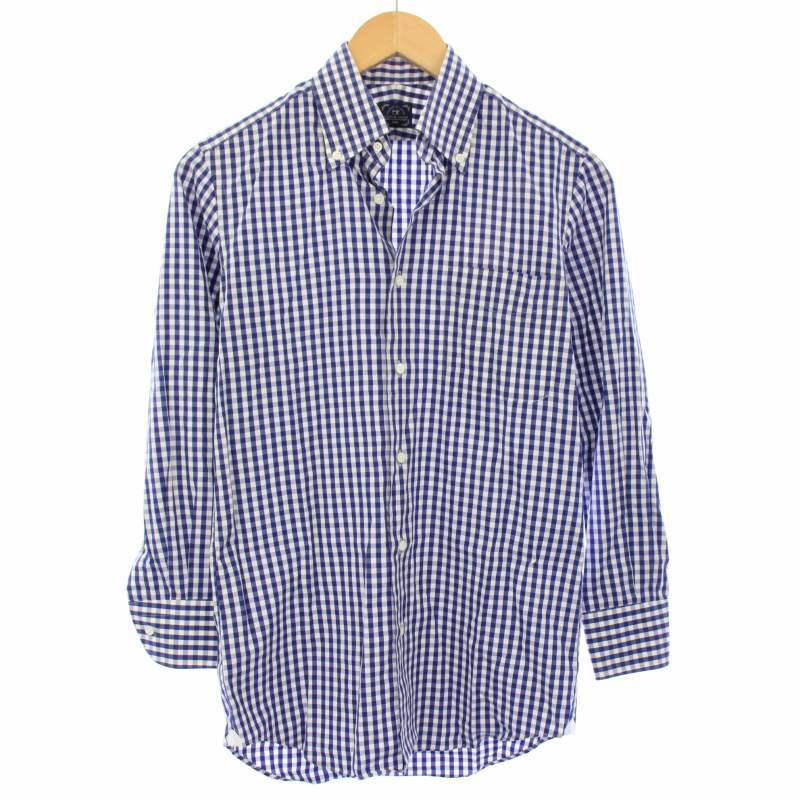 シップス SHIPS シャツ CUSTUM ORDER ギンガムチェック 白 紺 /TK ▲H メンズ拍卖