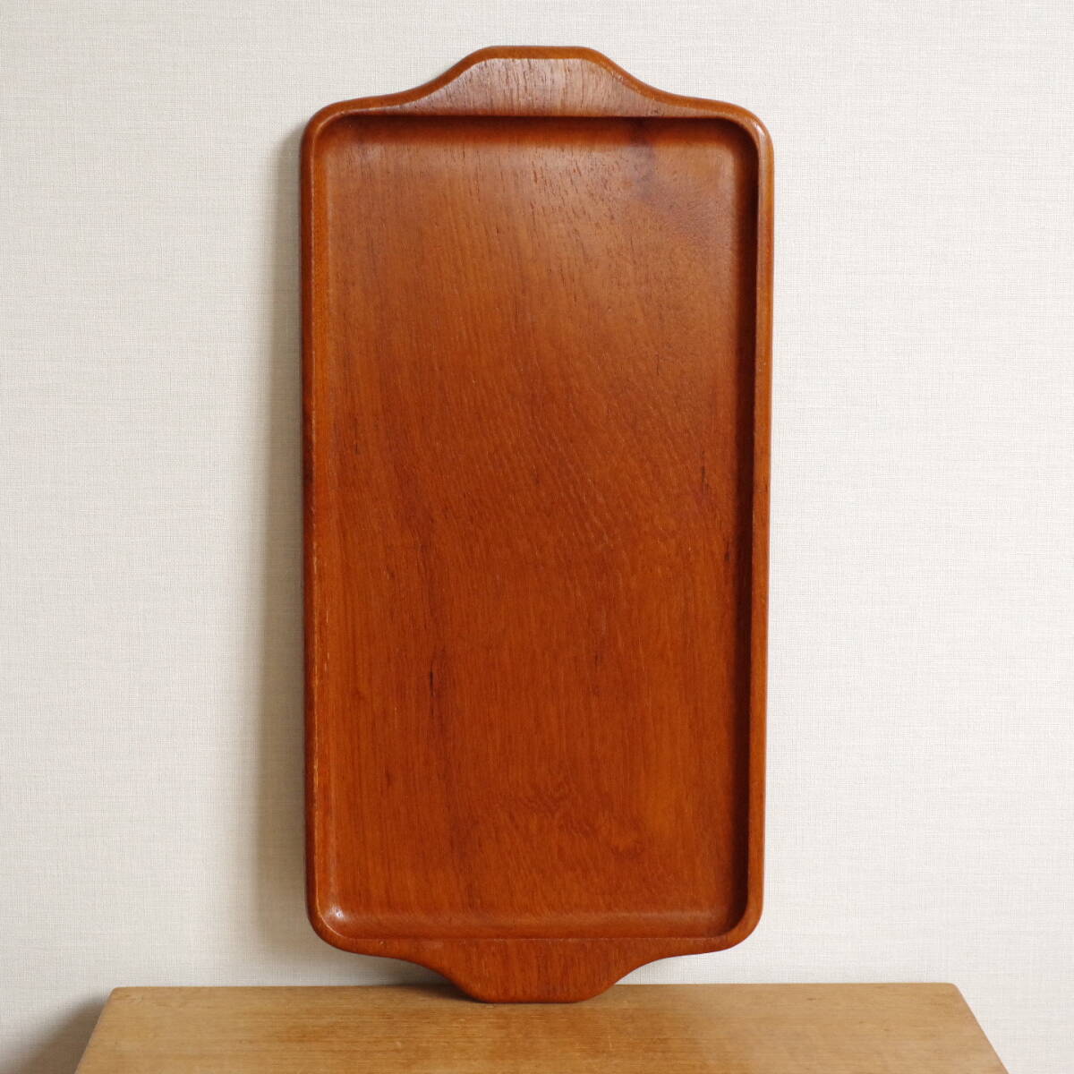 【ビンテージ】 40×19.5cm スウェーデン製 チーク トレイ 北欧 無垢材 木製 プレート お盆 ボード 拍卖