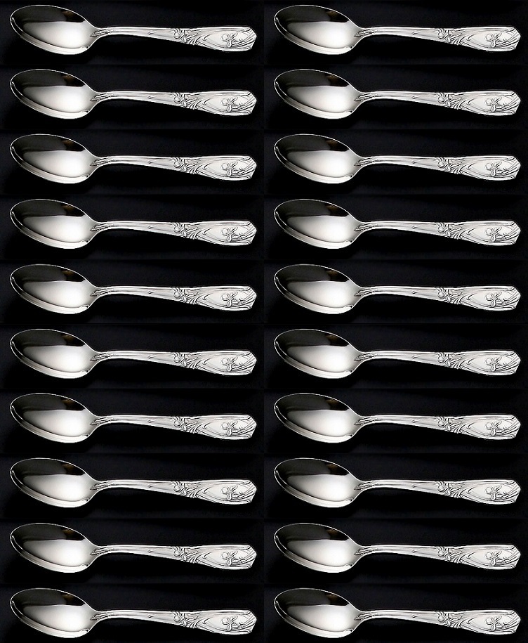 ☆ラッキーウッドパリシリーズ洋白銀器ティースプーン20P高級洋白銀器20ミクロン銀仕上日本製新品拍卖