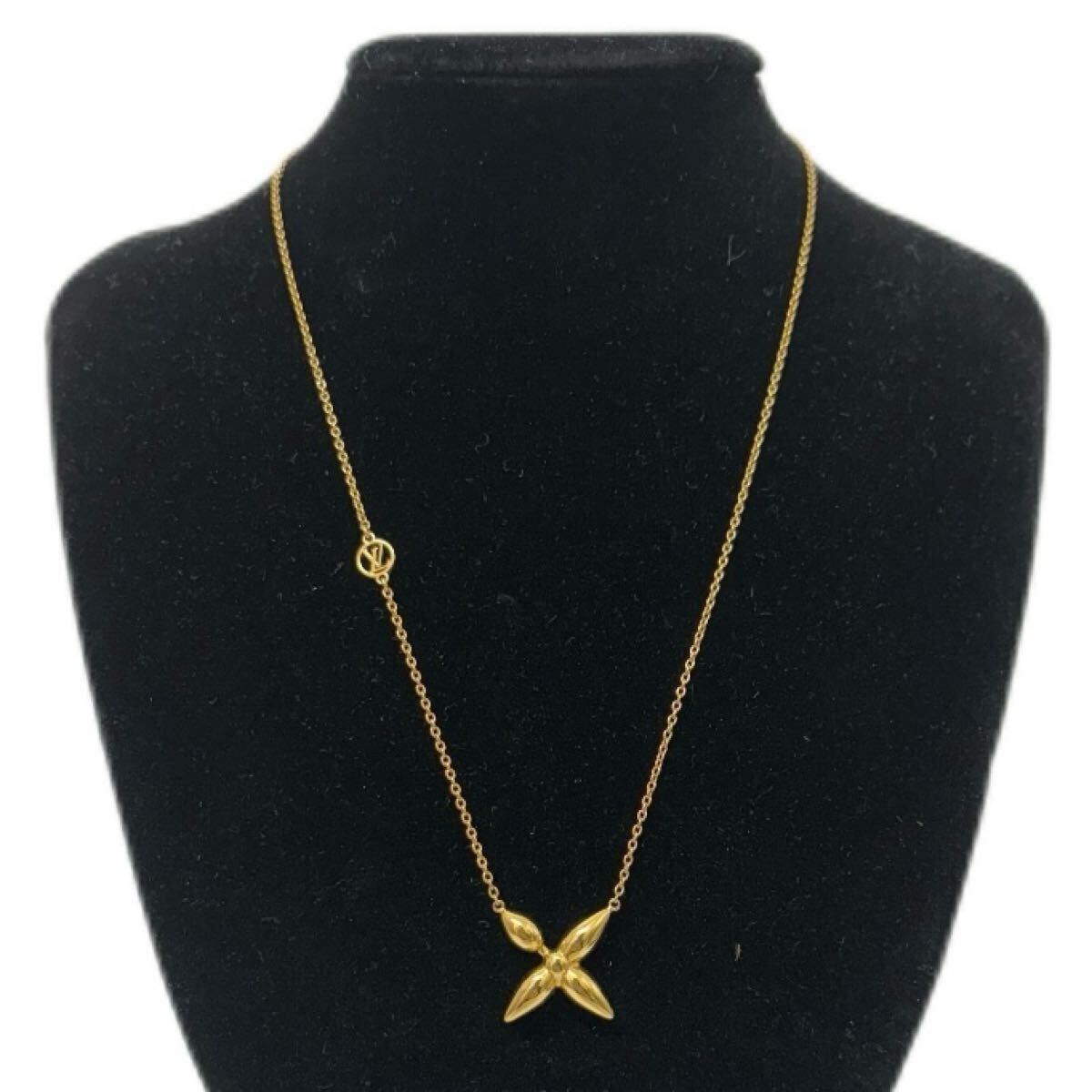 LOUIS VUITTON / M00365 ルイ ヴィトン コリエ ルイゼット モノグラム フラワー ネックレス アクセサリー ゴールドカラー ファッション小物拍卖