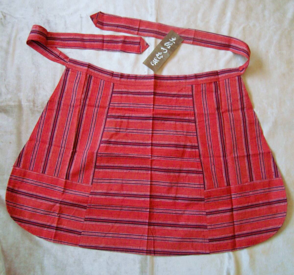 土佐つむぎ 紬 エプロン 前掛け ポケットあり 未使用品拍卖