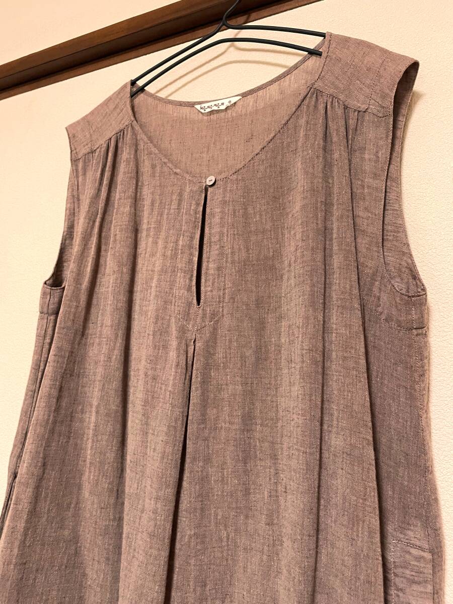 タグあり 新品同様☆SM2 サマンサモスモス☆重ね着風 ふんわりワンピース ブラウン M ペチコート付拍卖