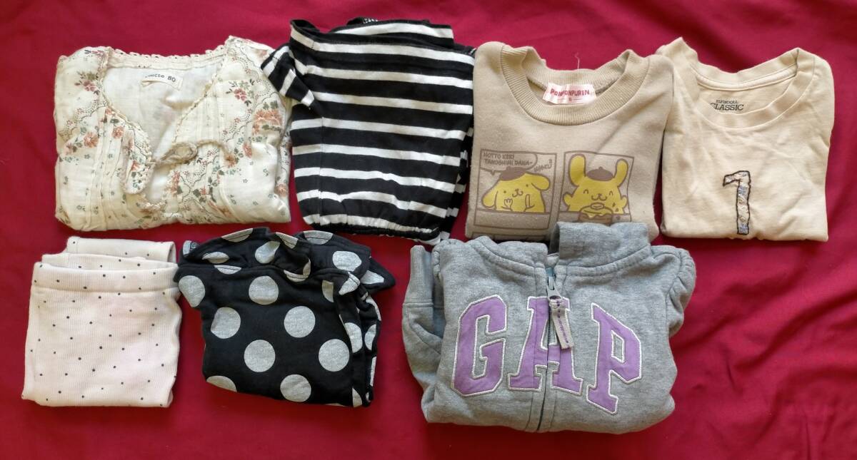 【佐川発送】 ブランド複数 ベビー服7点まとめ売り サロペット トップス ボトム パーカー 80cm 女の子用 01拍卖