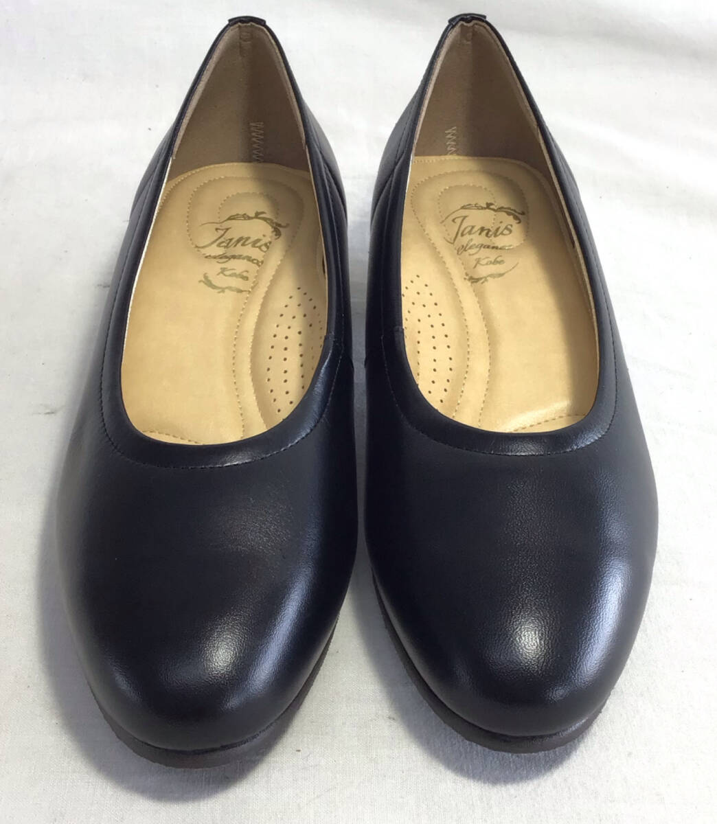 Janis Elegance ジャニスエレガンス 8001 黒 21cm 婦人 パンプス 幅広 4E 本革 日本製 拍卖