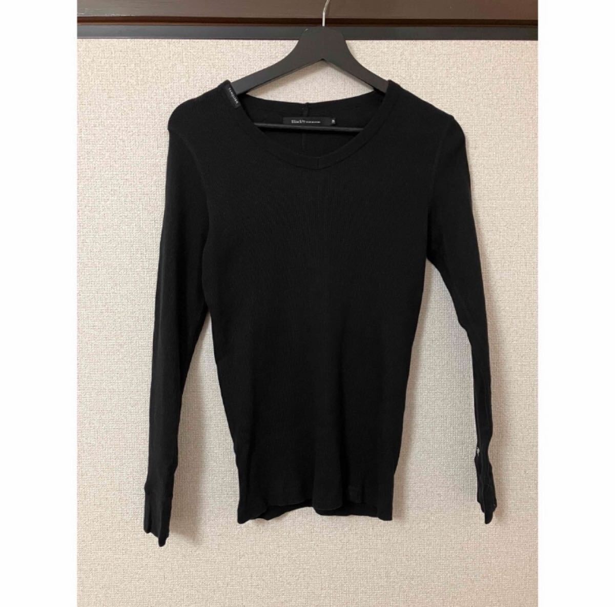 Black by VANQUISH ブラック Vネック ロンT 長袖カットソー S トップス拍卖