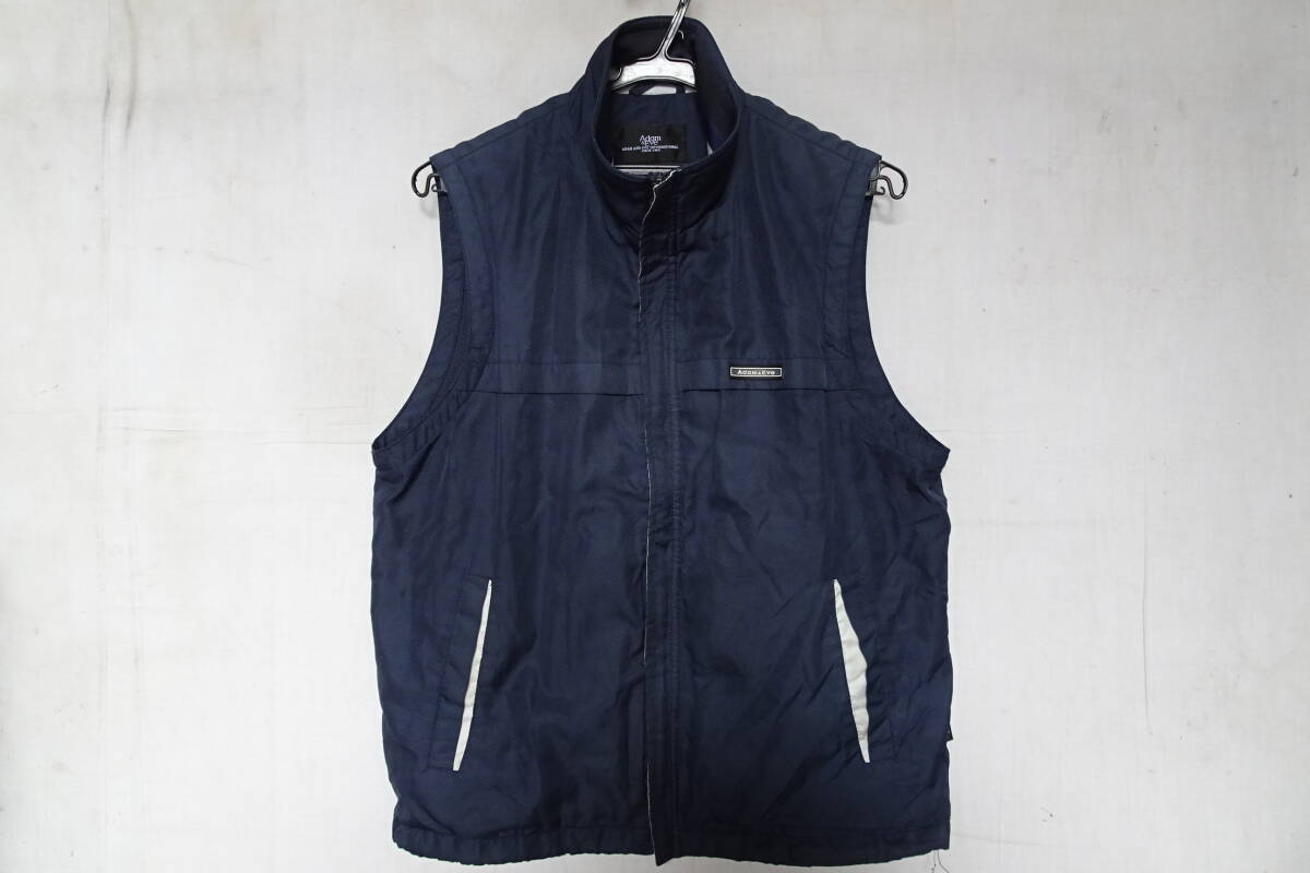 Adam&Eve/ベスト/スリーブレスジャンパー/表地ナイロン系素材/裏地メッシュ素材/前ジップアップ/紺/ネイビー/Mサイズ(5/9R7)拍卖