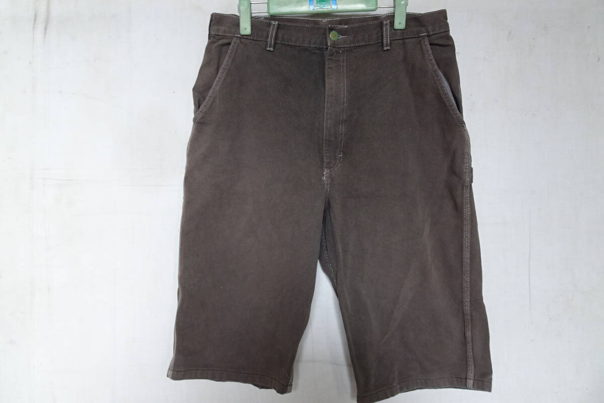 OSH KOSH/オシュコシュ/ショートパンツ/ひざ上丈/ペインターパンツ/ジップフライ/グレーステッチ糸/こげ茶/ダークブラウン(5/27R7)拍卖