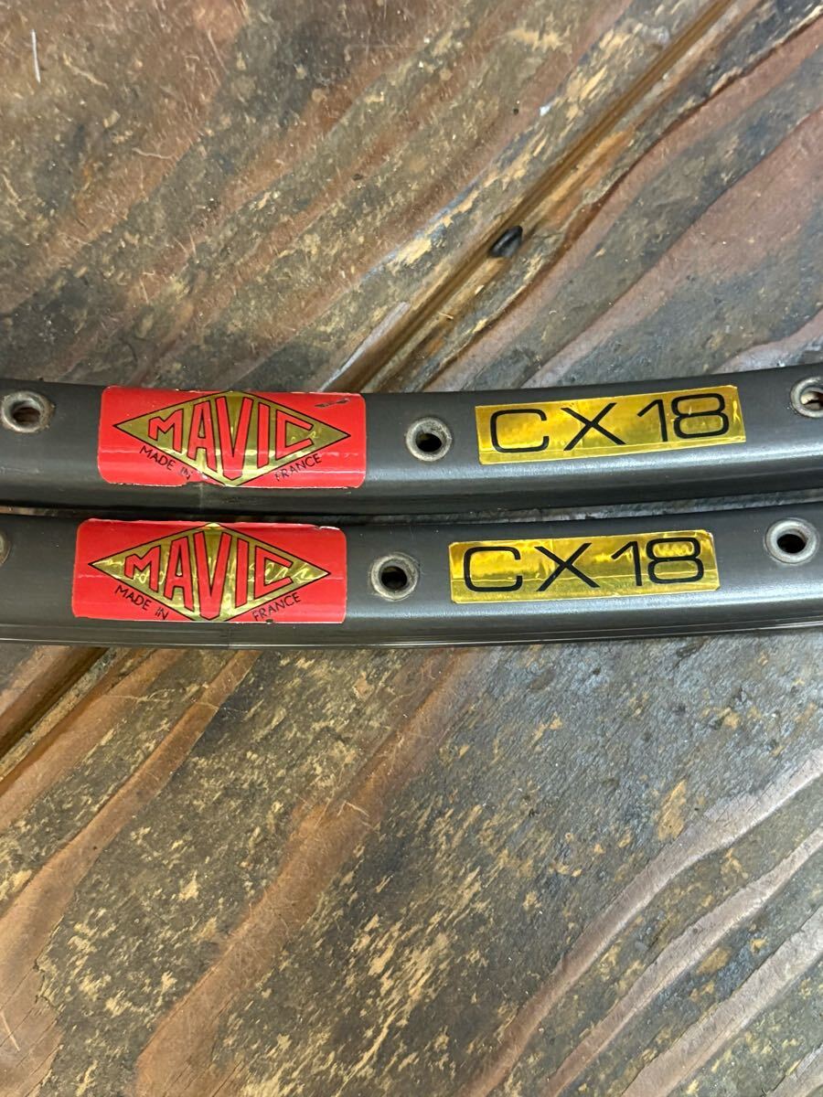 送料込み 可動品 ビンテージ チューブラーリム『マビック CX18 ハードアルマイト2本セット 32H』マヴィック MAVIC CX18拍卖