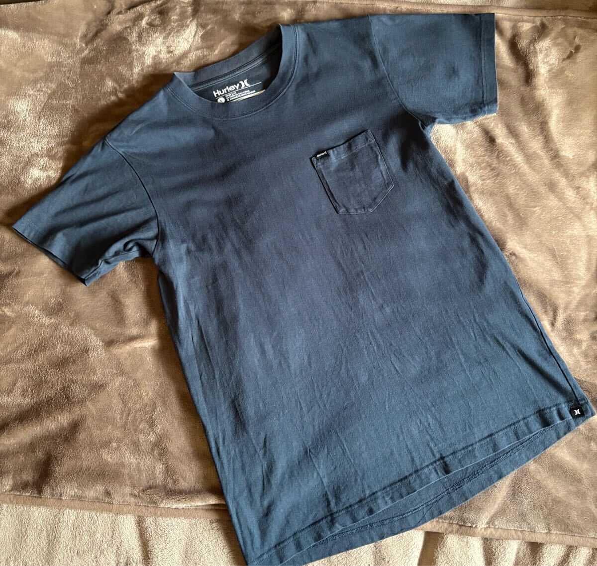 ◇Hurleyハーレー ポケットTシャツ Lサイズ ネイビー◇サーフメンズ半袖 Tシャツ◇拍卖