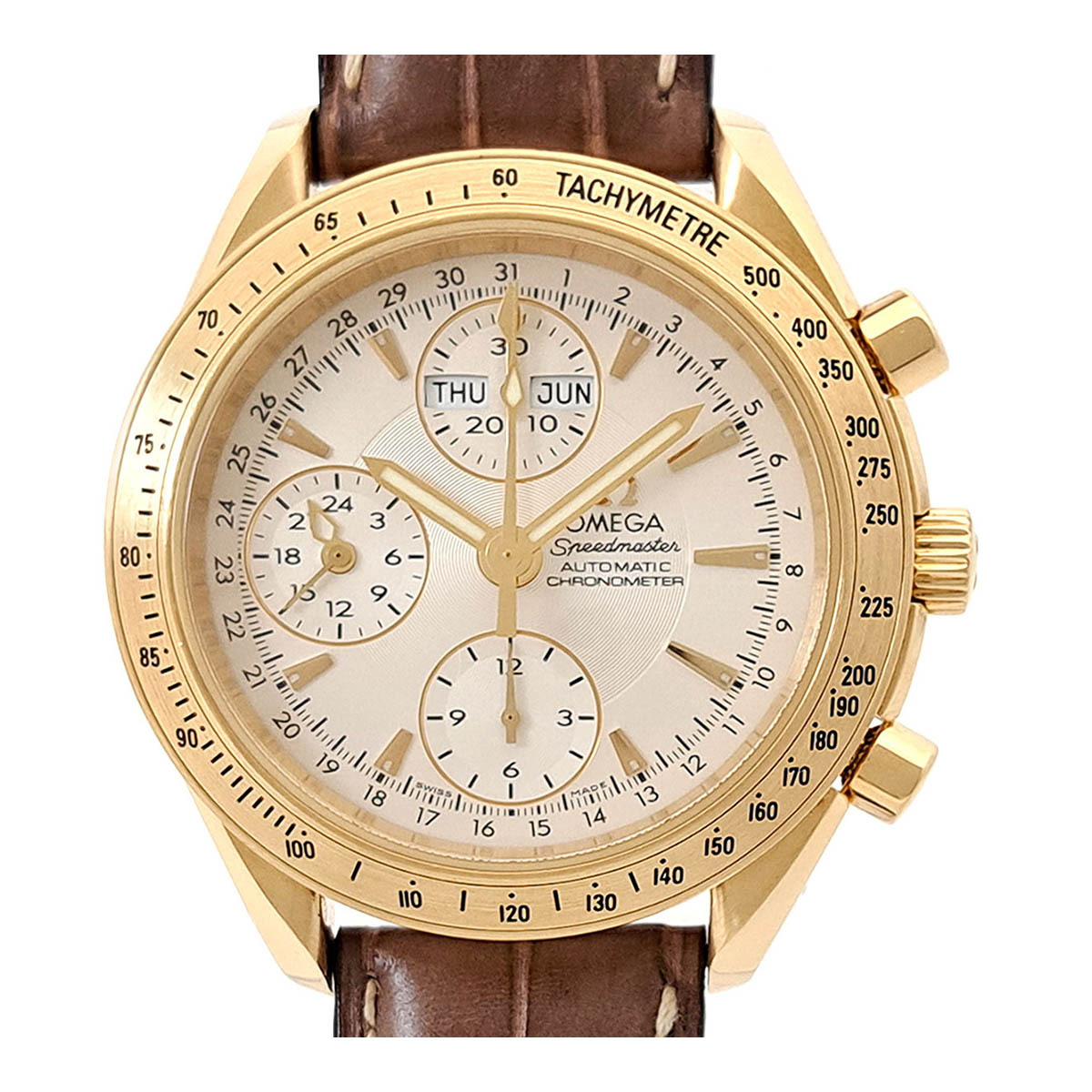 オメガ スピードマスター トリプルカレンダー 323.53.40.44.02.001 自動巻き イエローゴールド メンズ OMEGA 中古 【時計】拍卖