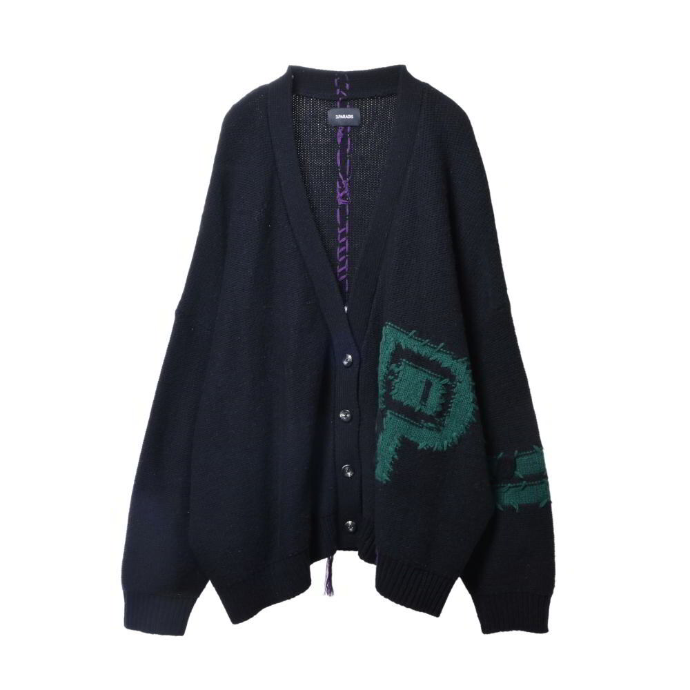 3.PARADIS ウール ニットカーディガン L ブラック スリーパラディ KL4BS2B276拍卖