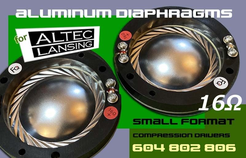 ◎Altec 806A/Z,808-16A,902-16,909-16A 等用【16Ω】ダイアフラム(ペアー)【ファンテック・オリジナル】 .ST-AL16/2p~拍卖