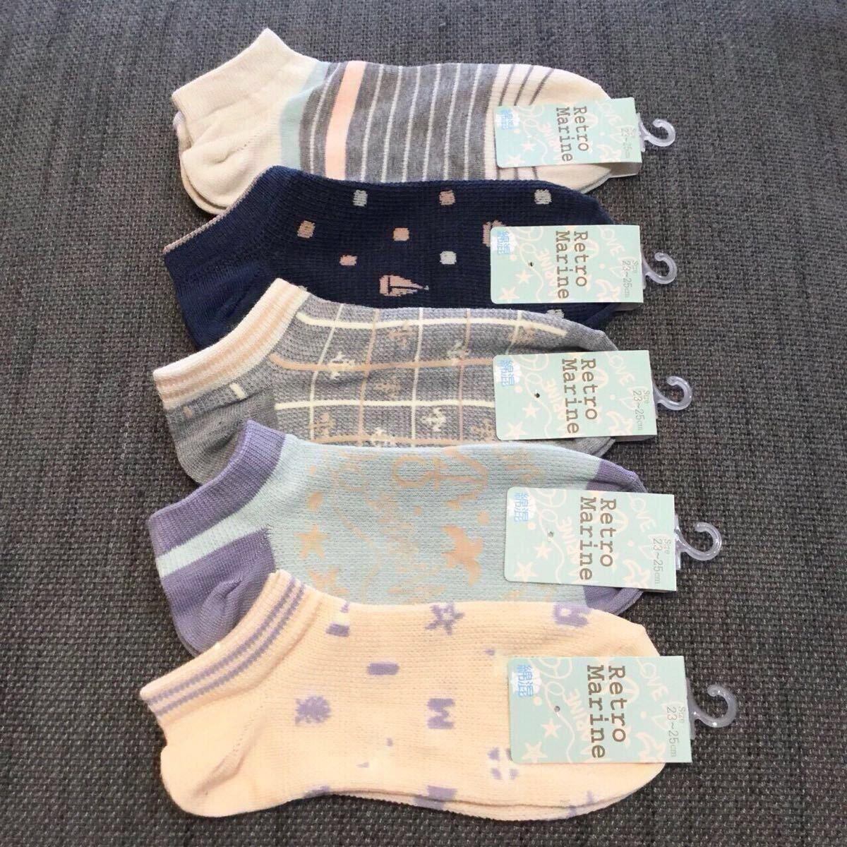 【特価SALE】新品 靴下 5足セット レディース プレゼント 福袋 スニーカー まとめ売り可愛い拍卖