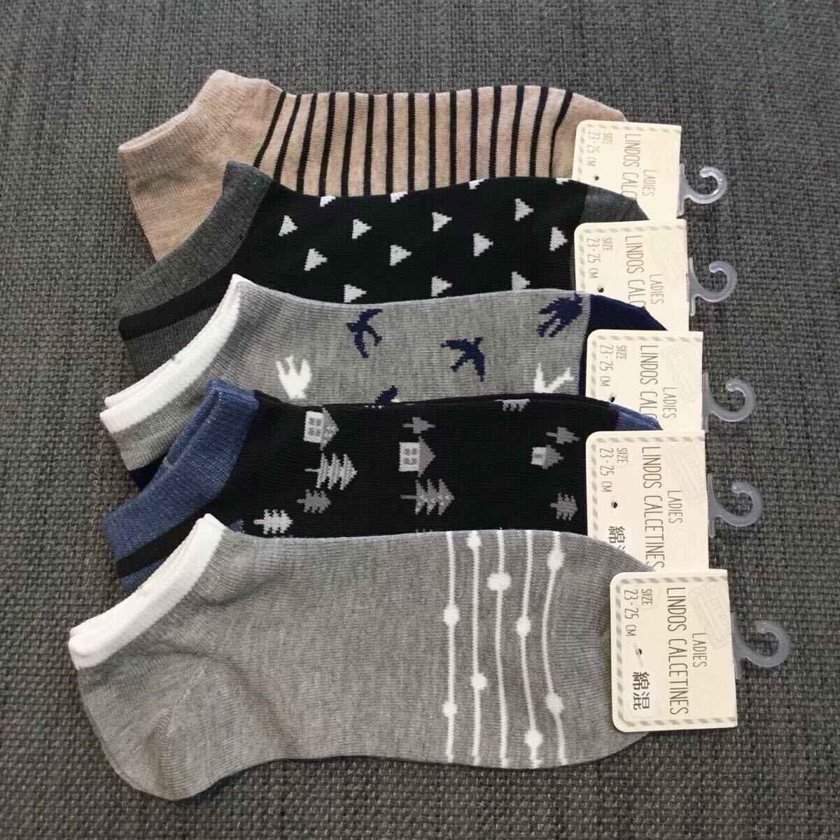 【特価SALE】新品 靴下 5足セット レディース プレゼント 福袋 スニーカー まとめ売り 北欧拍卖